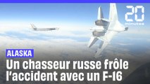 Alaska : Un avion de chasse russe frôle l'accident avec un F-16 américain #SHORTS