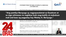 Biyuda ni ex-PCSO Board Sec. Barayuga, nagpasalamat sa reopening ng imbestigasyon | 24 Oras