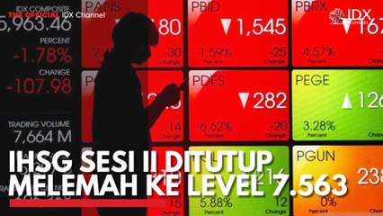 IHSG Sesi II Ditutup Melemah ke Level 7.563