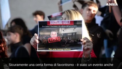 Ultimo esame alla Sapienza per Giuli, studenti in protesta