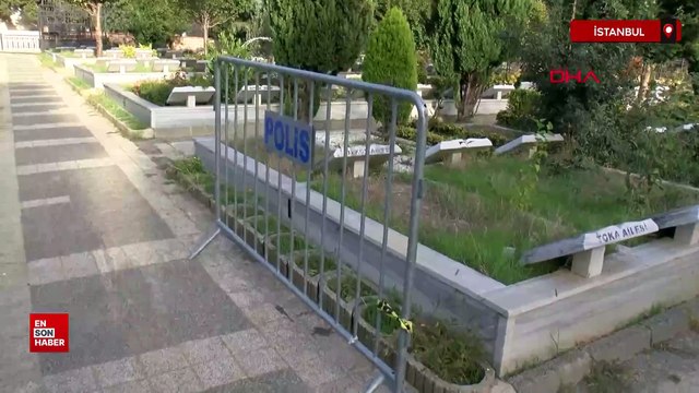 Polisten Cem Garipoğlu'nun mezarının etrafında bariyerli önlem