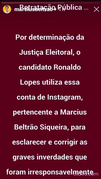 Marcius Beltrão publica retratação em seu Instagram por mentiras cometidas contra Ronaldo Lopes