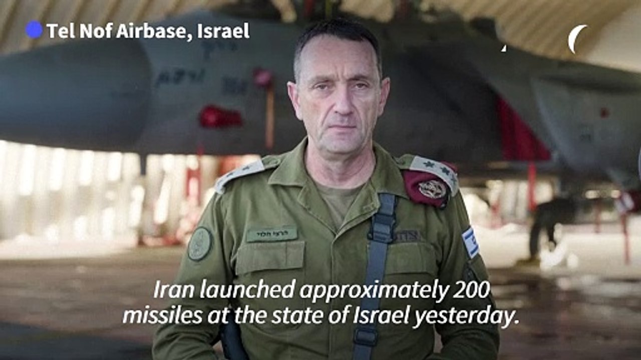 Israeli army chief says Iran fired about 200 missiles