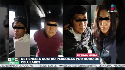 Detienen a cuatro sujetos por robar celulares en la entrega del bastón de mando