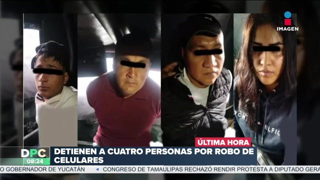Detienen a cuatro sujetos por robar celulares en la entrega del bastón de mando