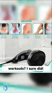 AGARO Atom Electric Handheld Full Body Massager with 3 Massage Heads, Mesh Cover, Variable Speed Settings for Pain Relief and Relaxation, Back, Arms, Leg & Foot, Black.