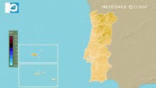 Precipitação acumulada no fim de semana em Portugal