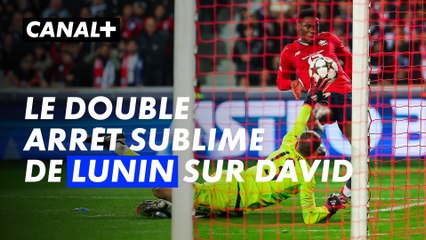 Le double arrêt sublime de Andriy Lunin sur Jonathan David - Ligue des champions 2024-25 (J2)