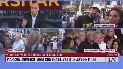 El incómodo momento de Trebucq en plena marcha: "¿Qué diferencia hay entre un notero y un vocero presidencial?"