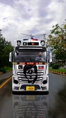 Beautiful truck driver long drive and beautiful moment