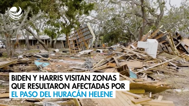 Biden y Harris visitan zonas que resultaron afectadas por el paso del huracán Helene