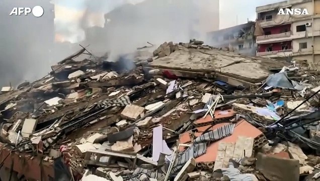 Beirut, un quartiere a sud dopo gli attacchi israeliani della notte