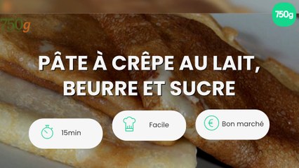 Pâte à crêpe au lait, beurre et sucre