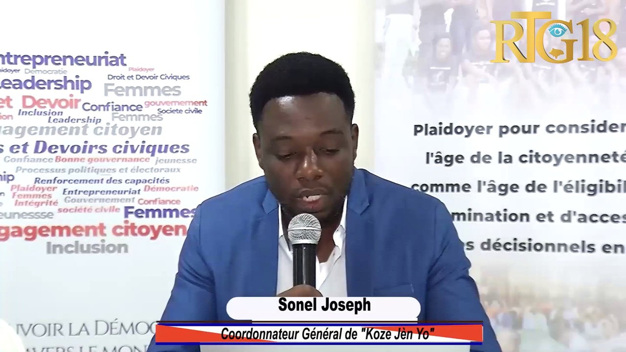 Koze Jèn prezante yon dokiman pou konsidere laj sitwayen kòm laj elijib pou nome nan pòs desizyonèl