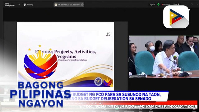 Panukalang Budget ng PCO para sa susunod na taon, Sumalang sa Budget Deliberation sa Senado