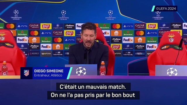 Simeone : On ne veut jamais faire un match comme ça...