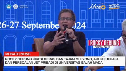 Rocky Gerung Kritik Pedas dan Tajam Mulyono, Fufuafa dan Jet Pribadi