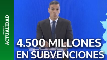 Скачать видео: Sánchez anuncia 4.500 millones en subvenciones