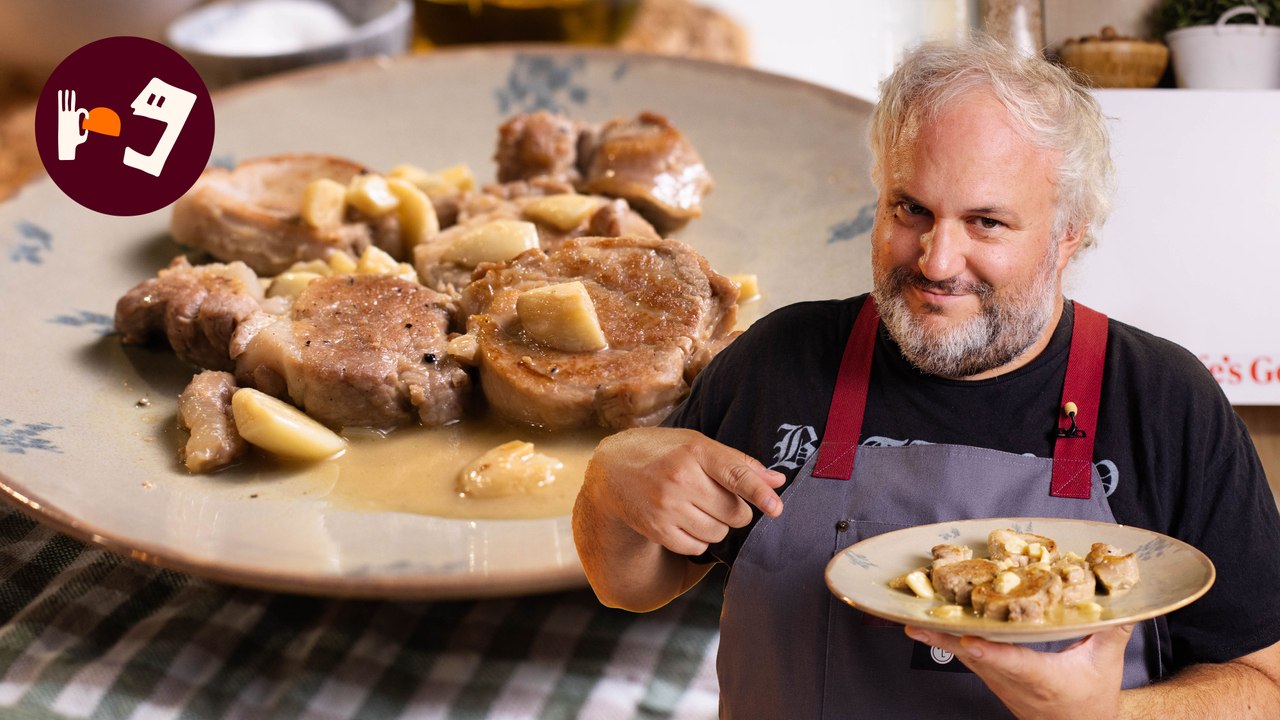 Solomillo de cerdo al ajillo