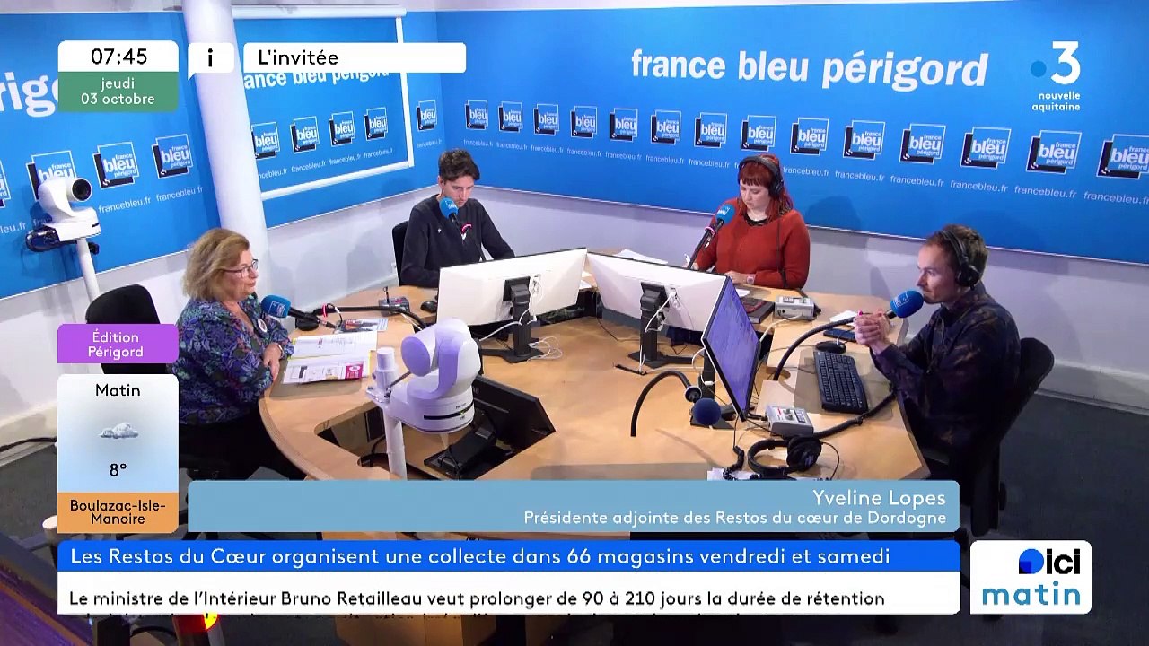 Yveline Lopes, la vice-présidente des Restos du cœur de Dordogne : "les retraités sont de plus en plus touchés par la précarité"
