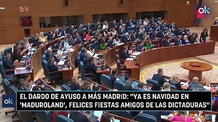 El dardo de Ayuso a Más Madrid: "Ya es Navidad en 'Maduroland', felices fiestas amigos de las dictaduras"