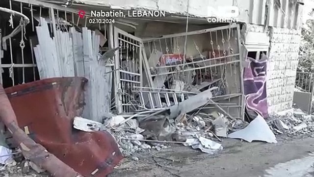 دمار في مدينة النبطية جنوب لبنان إثر غارات إسرائيلية مكثفة