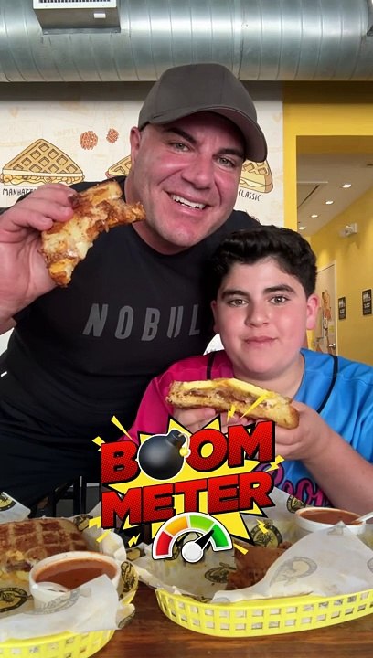 The BOOM!  Meter‼️ #grilledcheese #food #sandwich #father #son #family #fun #bigjustice #boom