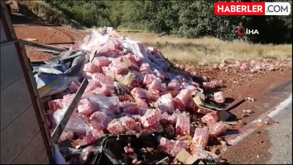 Meşrubat Yüklü Tır Devrildi: 1 Yaralı