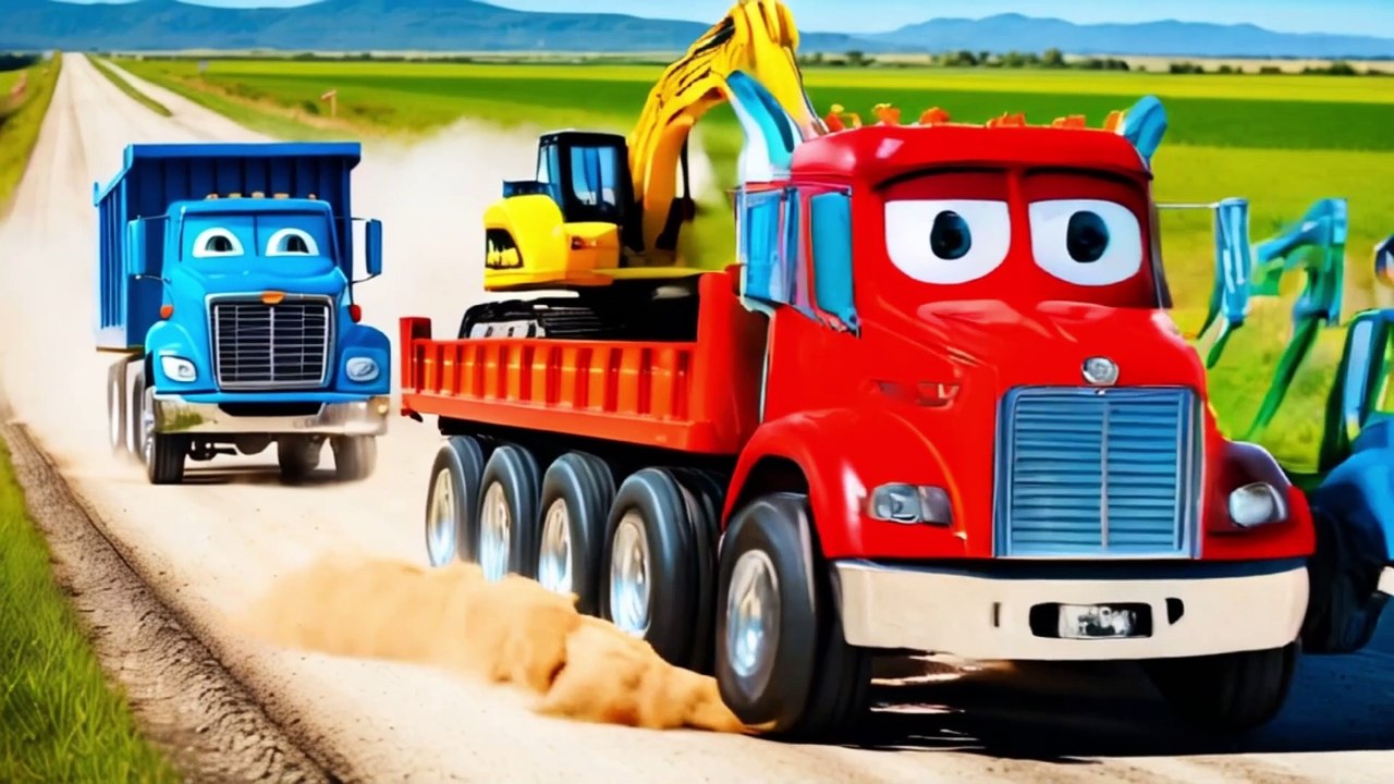 Big Machines on the Move! Flatbed Truck Adventure