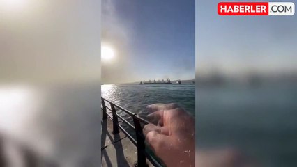 Üsküdar açıklarında 2 gemi çarpıştı, dümeni kilitlenen bir gemi sürüklendi