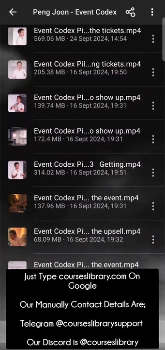 Peng Joon course -  Event Codex