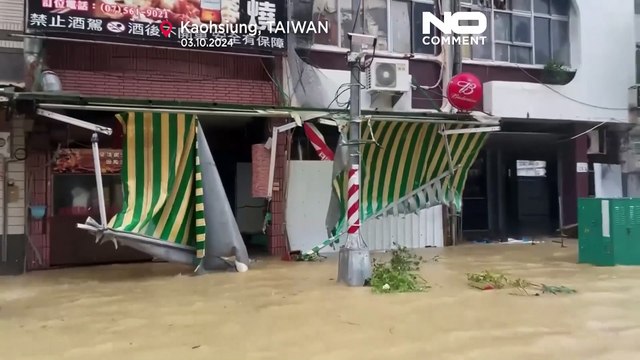 Tufão Krathon atinge Taiwan com ventos fortes e chuvas torrenciais