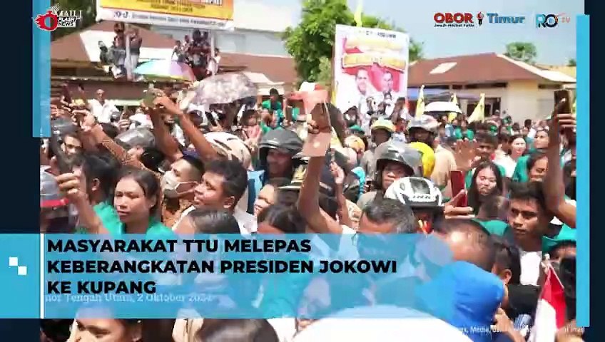 Warga TTU Berdesakan Melepaskan Keberangkatan Presiden Joko Widodo ke Kupang