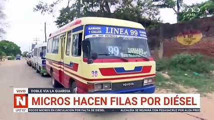 Micros hacen filas por diésel