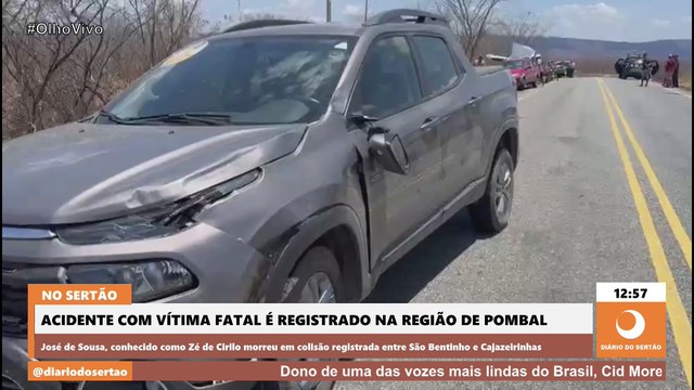 Acidente com vítima fatal é registrado na região de Pombal