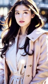 Capturing Urban Life Woman in Pink Amidst th