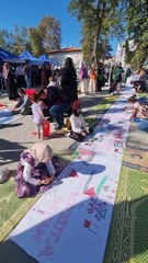 Filistinli çocuklar için resim çizdiler