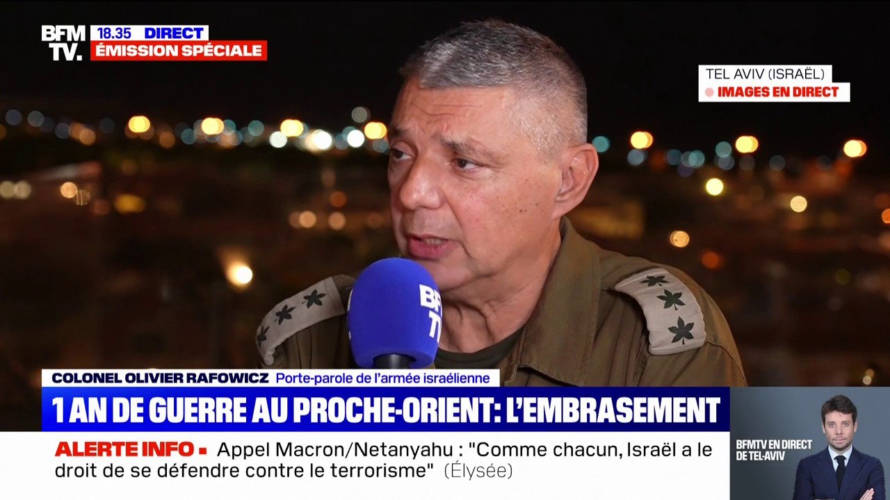 Liban: "En aucun cas on est dans une invasion", affirme Olivier Rafowicz, porte-parole de l'armée israélienne