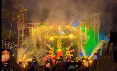 Watch video : मुंबई की तर्ज पर लाइटिंग व आतिशबाजी के साथ मां दुर्गा का भव्य स्वागत