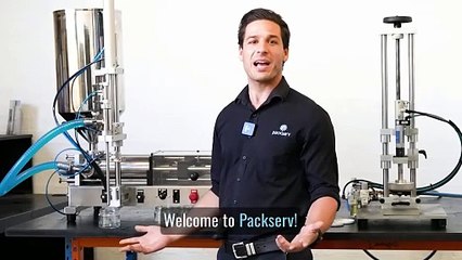 Auto Bench Top Line -  Filler, Capper and Labeller - Packserv Australia (720p, h264, youtube)