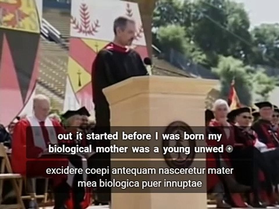 ENGLISH SPEECH Steve Jobs Stanford Commencement Speech 2005 (subtitles Anglicus)（subtitles in latin）