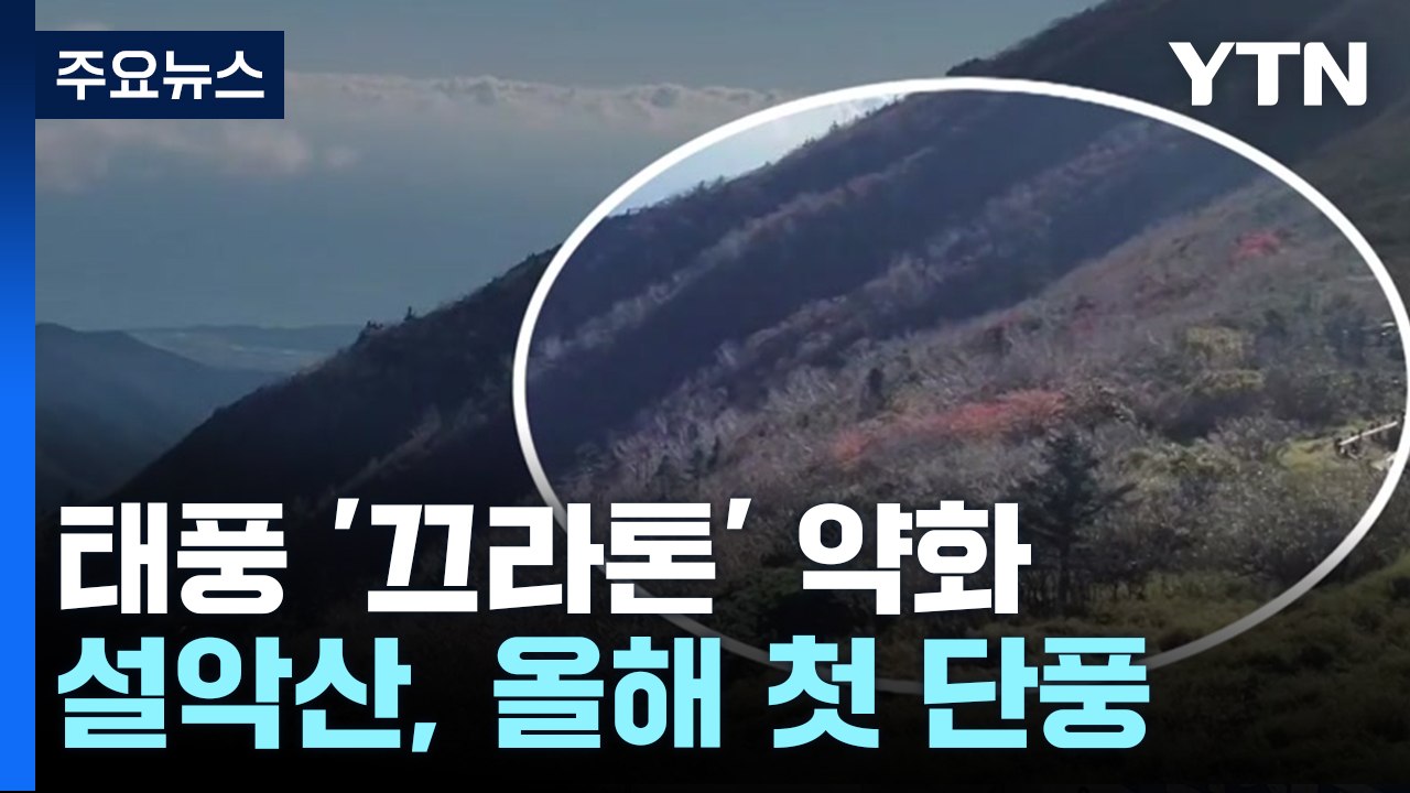 [날씨] 태풍 약화, 한반도 영향 없어...설악산 올해 첫 단풍 / YTN