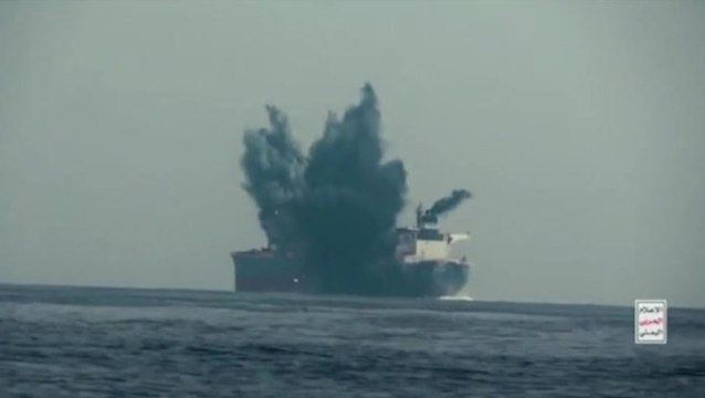 Yemen’s Houthi rebels release video claiming to have blown up British oil tanker in Red Sea