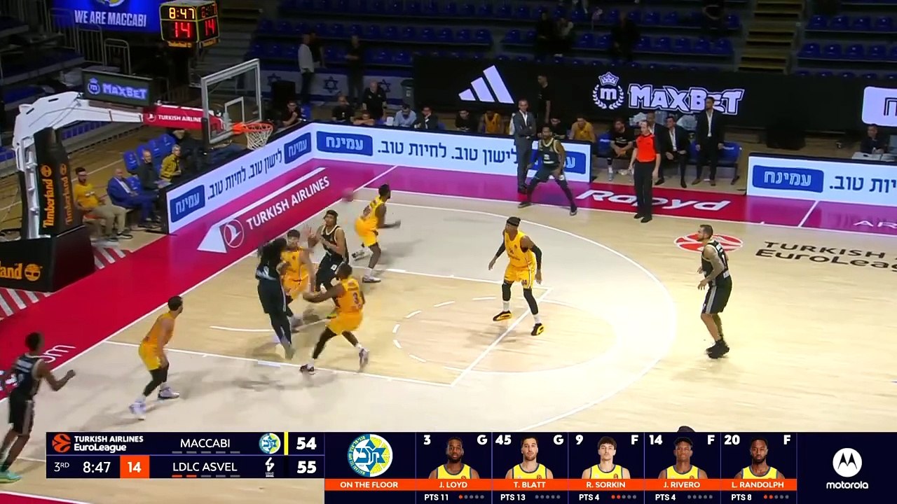Watch  basketball Maccabi Tel Aviv vs  ASVEL Villeurbanne 03.10.2024