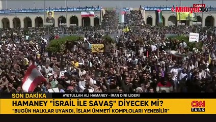 Hamaney yanında tüfekle hutbeye çıktı, İsrail'e savaş mesajı!