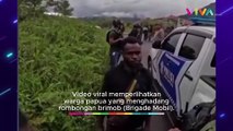 VIRAL! Warga Papua Hadang Brimob Tidak Boleh Lewat