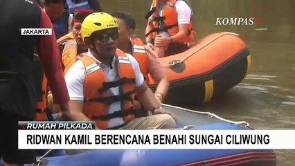 Ridwan Kamil Susuri Sungai Ciliwung, Sebut akan Benahi untuk Hidupkan Pariwisata di Jakarta