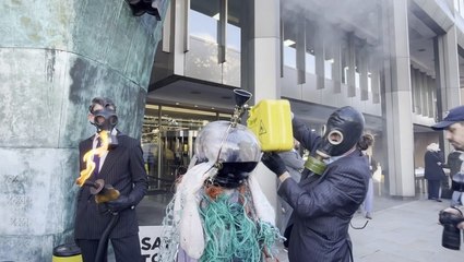 Ocean Rebellion campaigners ‘drown’ themselves outside International Maritime Organisation in protest