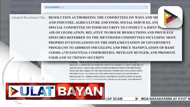 Kamara, bumuo ng Quint-Comm para imbestigahan ang nasa likod ng smuggling at hoarding