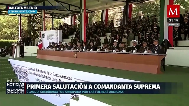 Claudia Sheinbaum participa en la ceremonia de Salutación de las Fuerzas Armadas